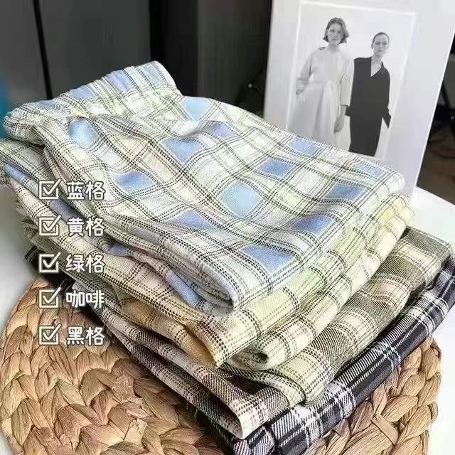 880件爆款女装格子裤外贸服装批发