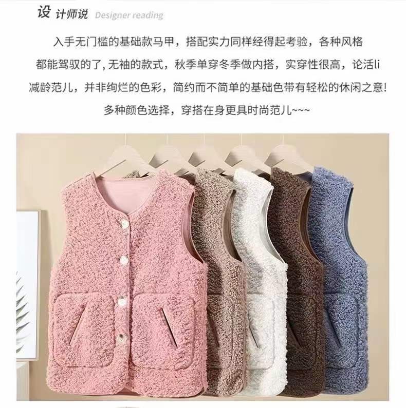 网红爆款颗粒绒马甲外套批发