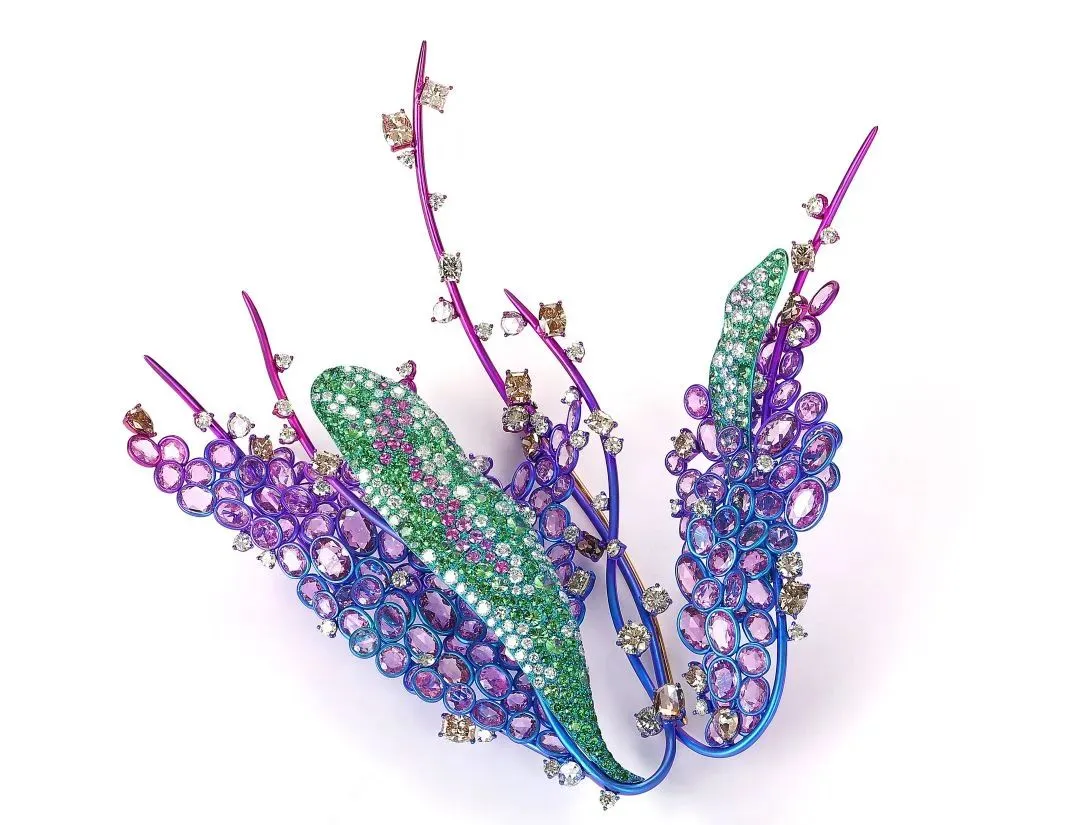 盛典顶级珠宝工艺时尚美学梁大钊大师钛金与大漆结合工艺