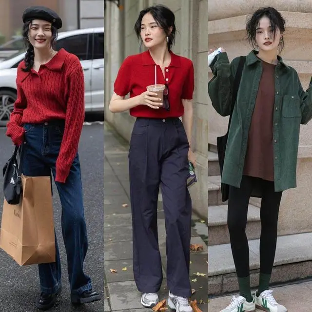 麦美美长裤穿搭