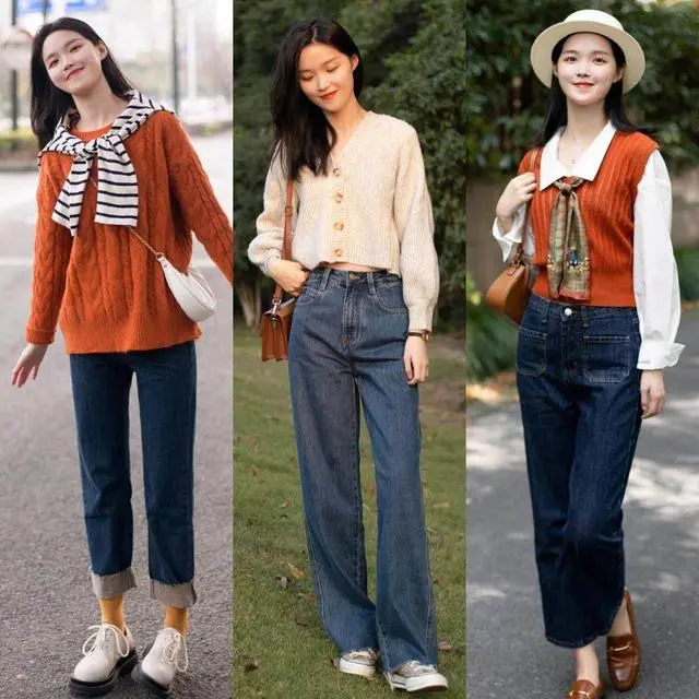 麦美美长裤穿搭
